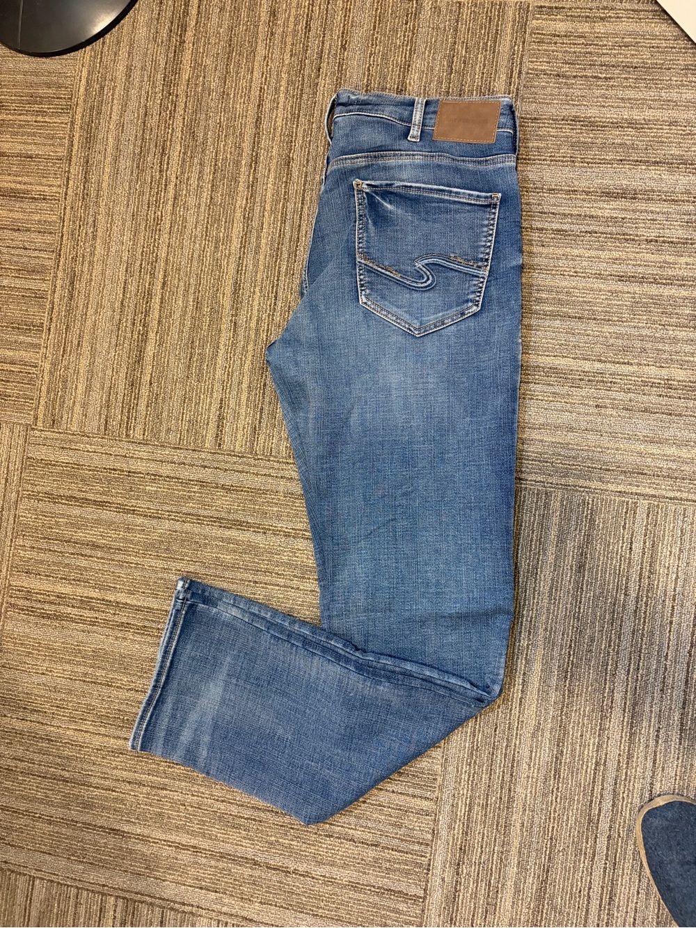 Silver Men's Blue Denim Jeans - Classic Straight Fit